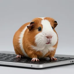 photo of guinea pigs standing on a computer keyboard, stock art, trending on artstation, studio lighting