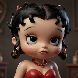 close up of an irritated animatronic betty boop, dimly lit, real - hair, photorealistic hyperdetailed 3 d matte painting, hyperrealism, hyperrealistic, cinematic, silent hill, unrealengine octane render,