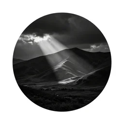 a black circle, white background