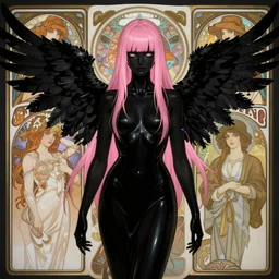 黒 い 天 使, cyberpunk girl pink hair, by stanley artgerm lau, greg rutkowski, thomas kindkade, alphonse mucha, loish, norman rockwell.