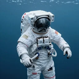 an astronaut in the ocean, hyper realistic, cinematic