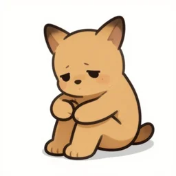 toonix character, sad, high quality, looking down, white background, image depth, shadow beneath character,