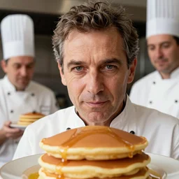 closeup potrait Dutch chefs impressing french peasants with superior pancakes, natural light, sharp, detailed face, magazine, press, photo, Steve McCurry, David Lazar, Canon, Nikon, focus