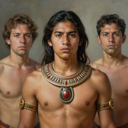 portrait of a handsome young mayan warrior in yucatan, art by denys tsiperko and franz xaver kosler and bogdan rezunenko, hyperrealism