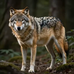 human! wolf werecreature, photograph captured at woodland creek
