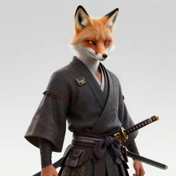 A handsome warrior with fox ears and a katana, visualartzi, Japanese, concept art by Karla Ortiz, James Paick, Charlie Bowater, Krenz Cushart, highly detailed, ultra detailed, ultra realistic, trending on artstation, cgstudio