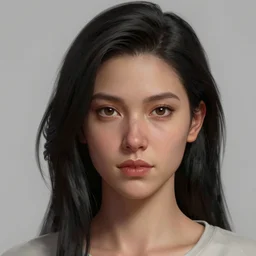 a digital painting of a woman with black hair, a character portrait by Charlie Bowater, featured on cgsociety, photorealism, deviantart hd, daz3d, zbrush