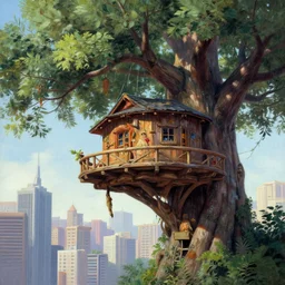 wookiee treehouse city hanging from gigantic trees, rwookrrorro, painting by ralph mcquarrie
