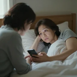 photo of your mom mad at you because you still play phone, told you to go bed, cinematic