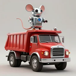 adventurer ( ( ( ( ( 1 9 5 0 s retro future robot android mouse circus dumptruck. muted colors. ) ) ) ) ) by jean baptiste monge!!!!!!!!!!!!!!!!!!!!!!!!! chrome red