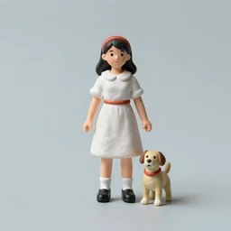Miniature of a Girl with a Dog, Product Introduction Photos, 4K, Full body
