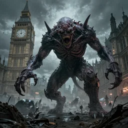 london being invaded by monsters in the style of hp lovecraft