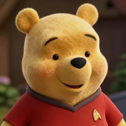 a film still of winnie the pooh in star trek the next generation, finely detailed features, cinematic, 4 k, detailed, postprocessing, photo realistic, hyperrealistic