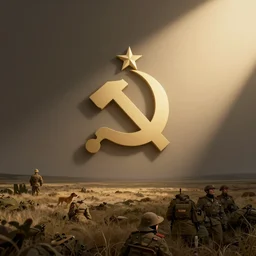 minimalist logo icon for communist dog in soviet military uniform, victo ngai, kilian eng, lois van baarle, behance, beeple, artstation
