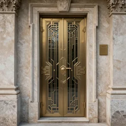 hyper realistic art - deco sci - fi door