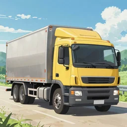 duct truck in anime style