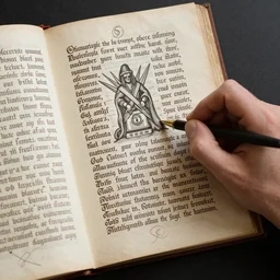 disturbing pages from a hand drawn and written grimoire