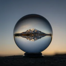 a glass sphere, gradient background