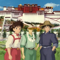 tibet, in the style of studio ghibli, j. c. leyendecker, greg rutkowski, artem