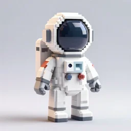 voxel art figurine of astronaut, 3 d octane render