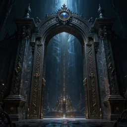 the gate to the eternal kingdom of dark matter, fantasy, digital art, hd, detailed.