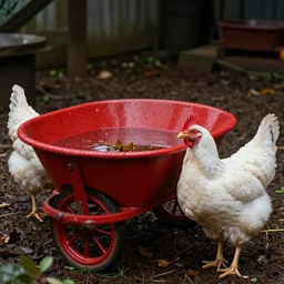 so much depends upon a red wheel barrow glazed with rainwater beside the white chickens