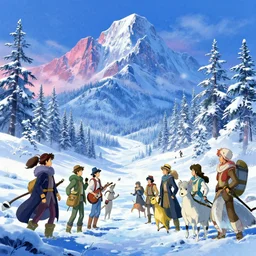 winter wonderland, digital art, concept art, magic fantasy, scenic, vibrant colors, high contrast, highly detailed, trending on artstation, 8k, andreas rocha, sylvain sarrailh, darek zabrocki, finnian macmanus, dylan cole, liang mark, albert bierstadt, sung choi, peter mohrbacher, greg rutkowski, studio ghibli