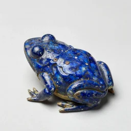 sumerian amulet in the shape of a frog, c. 3 5 0 0 bc. medium : lapis lazuli. - n 4