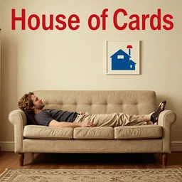 groovy late 1 9 7 0 s album cover of a house of cards, vintage, realistic, hyperrealistic, 8 k resolution, hd quality, very detailed, highly detailed, intricate details, real life, real world, trending on artstation, digital art, really realistic, very realistic, artistic, album cover, album, cover, remastered
