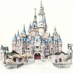 detailed sketch of disneyland