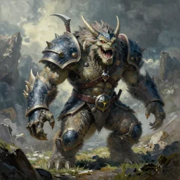 monster hunter, painting by van goph