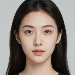 a photo portrait of a woman, Perfect Facial Features, hyperrealistic, perfect face template, Fujifilm X-T3, 1/1250sec at f/2.8, ISO 160, 84mm