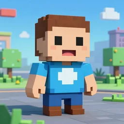 mrbeast as a realistic pixel character in the movie pixels in the style of waya steurbaut