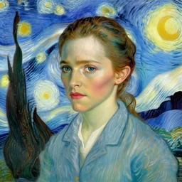 emma watson in the style of vincent van gogh