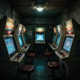liminal space, japanese arcade, eerie vibes, SCP