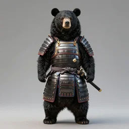 a full body portrait of a fully armored samurai Asian black bear, intricate, elegant, highly detailed, digital painting, artstation, concept art, smooth, sharp focus, illustration