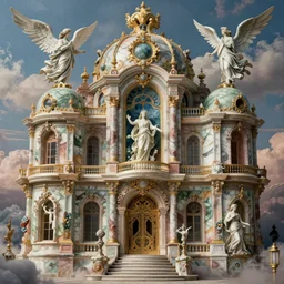 beautiful ornate heavenly colorful marble rococo megastructure, by hieronymus bosch, fine art, macro, 4 k, ultra - hd, angelic, insanely detailed and intricate, hypermaximalist, elegant, ornate, hyper realistic, super detailed,
