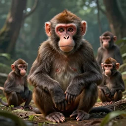 monkey village, hyper detailed, digital art, artstation, cinematic lighting, studio quality, smooth render, by caravaggio, artgerm, greg rutkowski, craig mullins