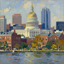 city of boston, painted by edgar degas, digital painting, 4 k