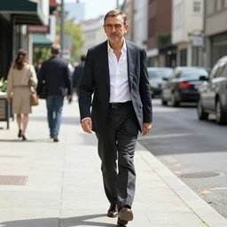 mr. bean walks down a street on a sunny day by frida kahlo