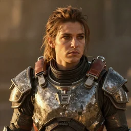 unknown Fallout 5 character portrait, partially clothed in metal-plated ballistic armor, atmospheric lighting, painted, intricate, volumetric lighting, beautiful, golden hour, sharp focus, ultra detailed, by Leesha Hannigan, Ross Tran, Thierry Doizon, Kai Carpenter,Ignacio Fernández Ríos