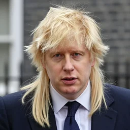 female boris johnson with very long hair, as a transgender woman, photographed, portrait, photographic, hdr, 4 k