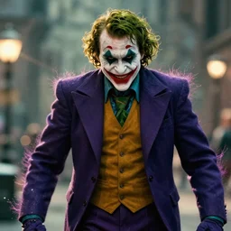 king kong the joker the joker in gears of war, splash art, movie still, cinematic lighting, ray tracing, octane render, long lens, shallow depth of field, bokeh, anamorphic lens flare, 8 k, hyper detailed, 3 5 mm film grain