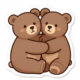 sticker hugging bears