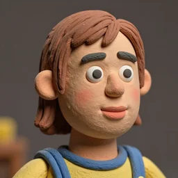 real he-man by mattel!! clay! close detailed sculpted head , style: claymation puppet kids clay , by guldies
