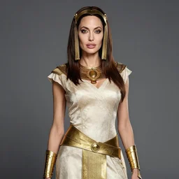 angelina jolie in a cleopatra cosplay, studio professional photo