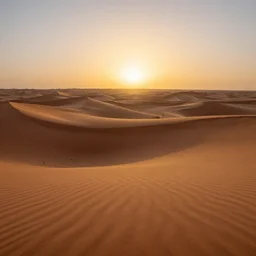 close up of winding sunset over sahara desert rolling sand dunes