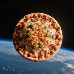 a dash cam picture of a planet sized pizza meteor entering the earths atmosphere. real. epic