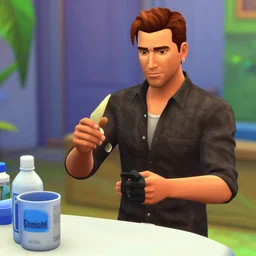 gustavo fring selling meth in the sims 4, game screenshot, 4k