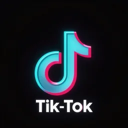 new design Tik-tok logo, colorful, cyberpunk, neon, future, very detailed, black background trending on artstation, octane lighting, atmospheric, 8k, no text